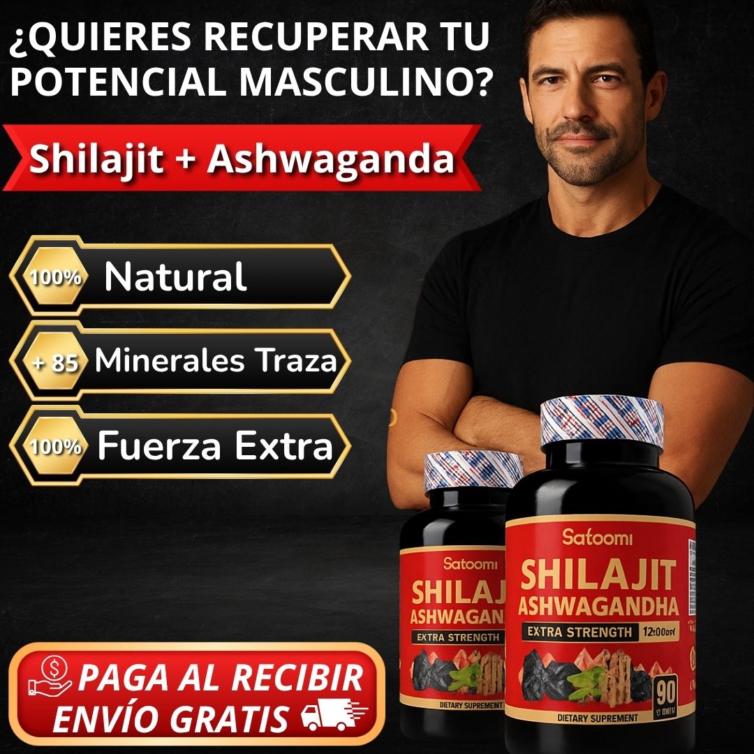 Shilajit + Ashwagandha 1200mg Satoomi – Energía, Fuerza y Bienestar Natural (Incluye Obsequio)